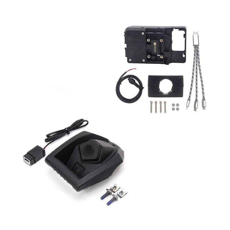 Motorrad-Telefon-Navigationshalterung Motorrad Telefon-Navigation Halterung Wireless USB Lade Port Halter Für Yamaha Für NMAX 125 Für NMAX 155 Für Xmax 125 Für Xmax 300v(22mm USB Holder) von Generisch