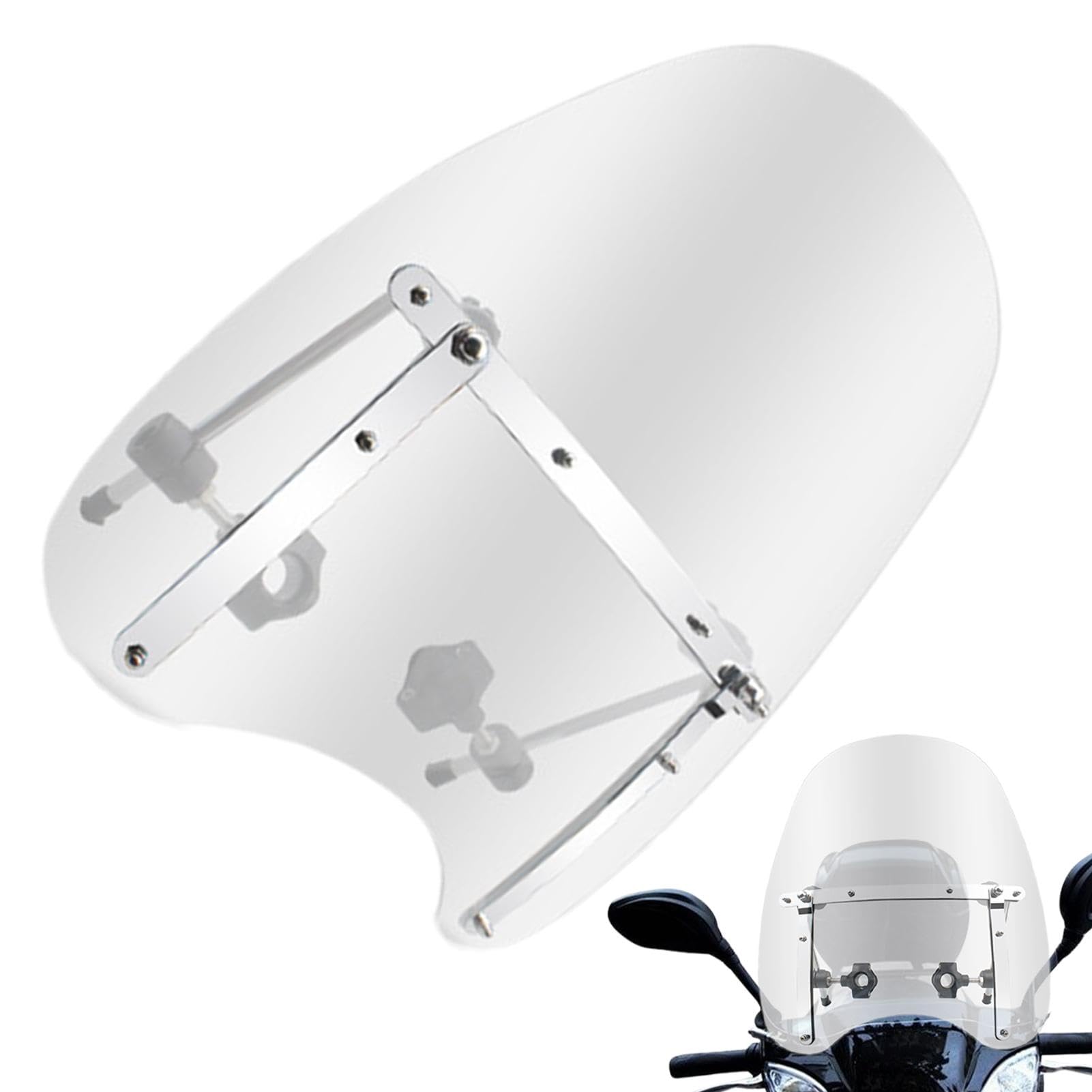 Motorrad-Windschutzscheibe,Motorrad-Windschutzscheibe - Klare Motorrad-Frontscheibe | Motor-Windverkleidung, Front-Flyscreen mit Halterung, Scooter-Front-Windsplitter für Roadtrips von Generisch