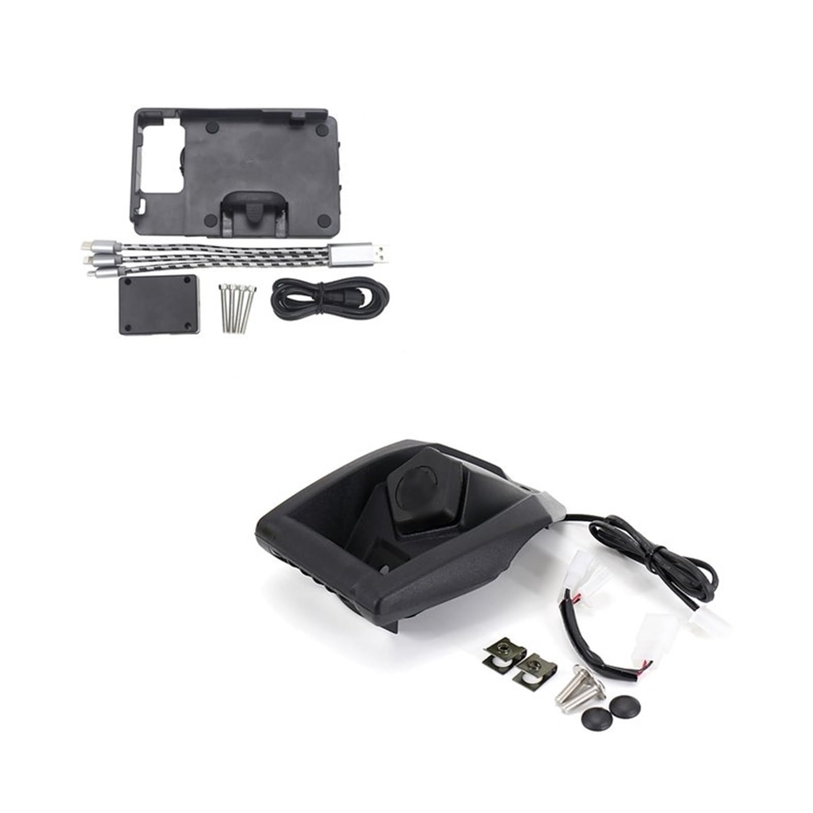 Motorradnavigationshalterung Für Yamaha Für N-MAX 125 155 Für X-MAX 125 300 400 Motorrad Telefon Navigation Halterung Wireless Für USB Lade Port Halter(2) von Generisch