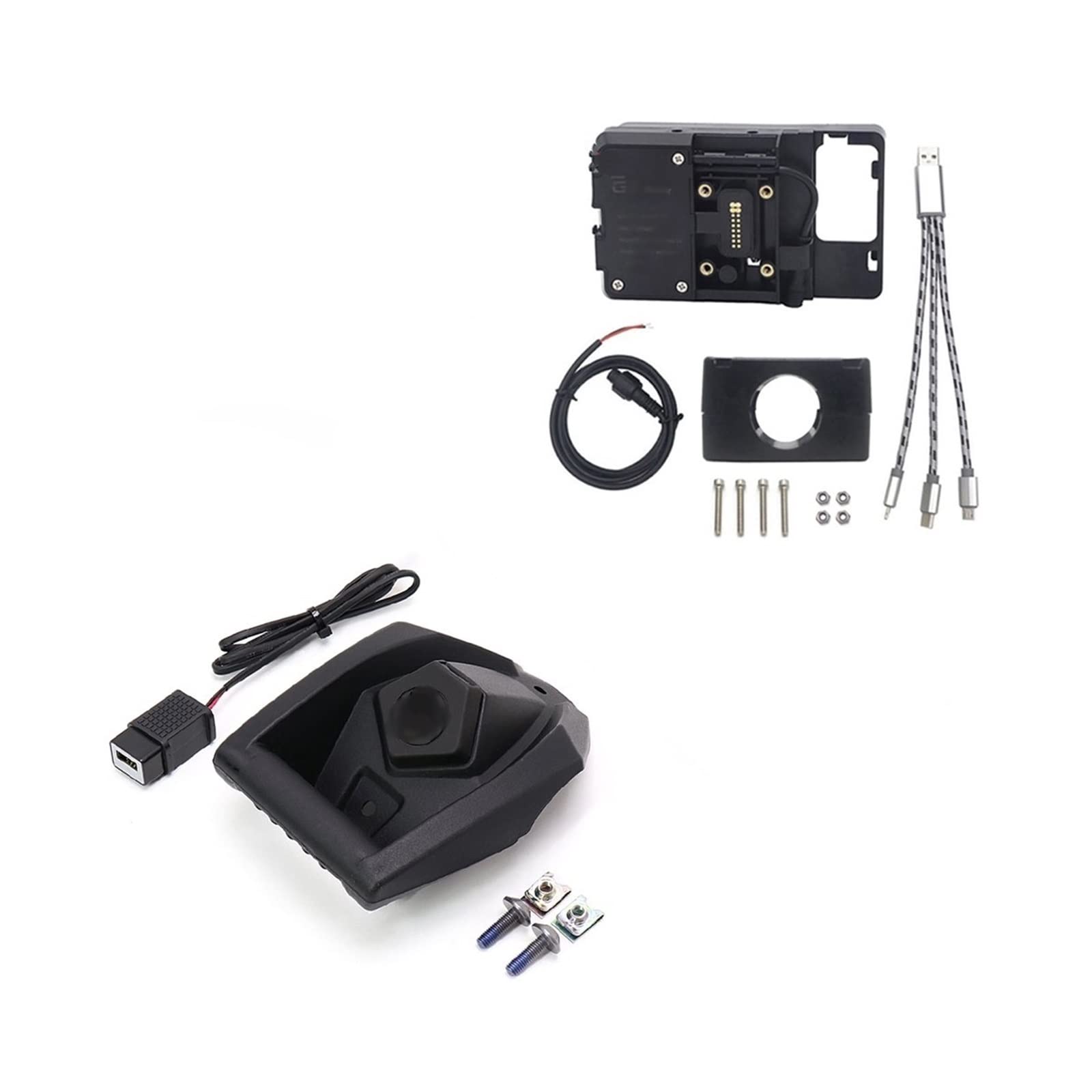 Motorradnavigationshalterung Für Yamaha Für NMAX 125 Für NMAX 155 Für Xmax 125 Für Xmax 300 Motorrad Telefon Navigation Halterung Wireless USB Lade Port Halter(22mm USB Holder) von Generisch