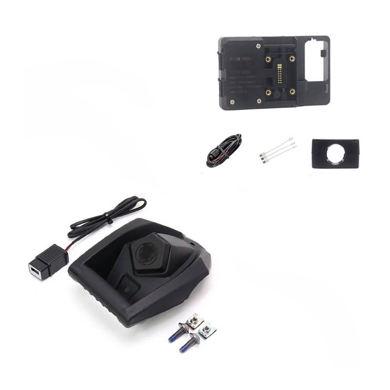 Motorradnavigationshalterung Für Yamaha Für NMAX 125 Für NMAX 155 Für Xmax 125 Für Xmax 300 Motorrad Telefon Navigation Halterung Wireless USB Lade Port Halter(22mm Wireless Holder) von Generisch