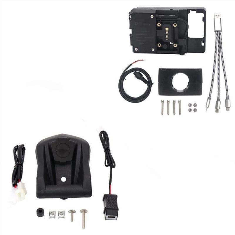 Motorradnavigationshalterung Für Yamaha Für T-MAX 530 DX SX 560 2017-2021 Motorrad Telefon Navigation Halterung Wireless Für USB Lade Port Halter(22mm USB Holder) von Generisch