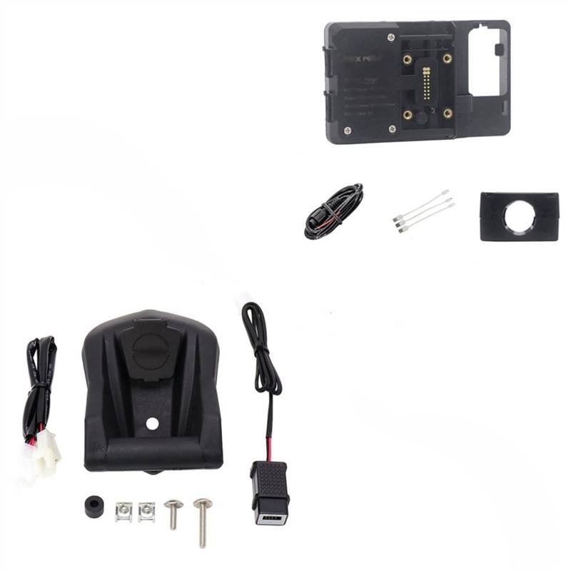 Motorradnavigationshalterung Für Yamaha Für T-MAX 530 DX SX 560 2017-2021 Motorrad Telefon Navigation Halterung Wireless Für USB Lade Port Halter(22mm Wireless Holder) von Generisch