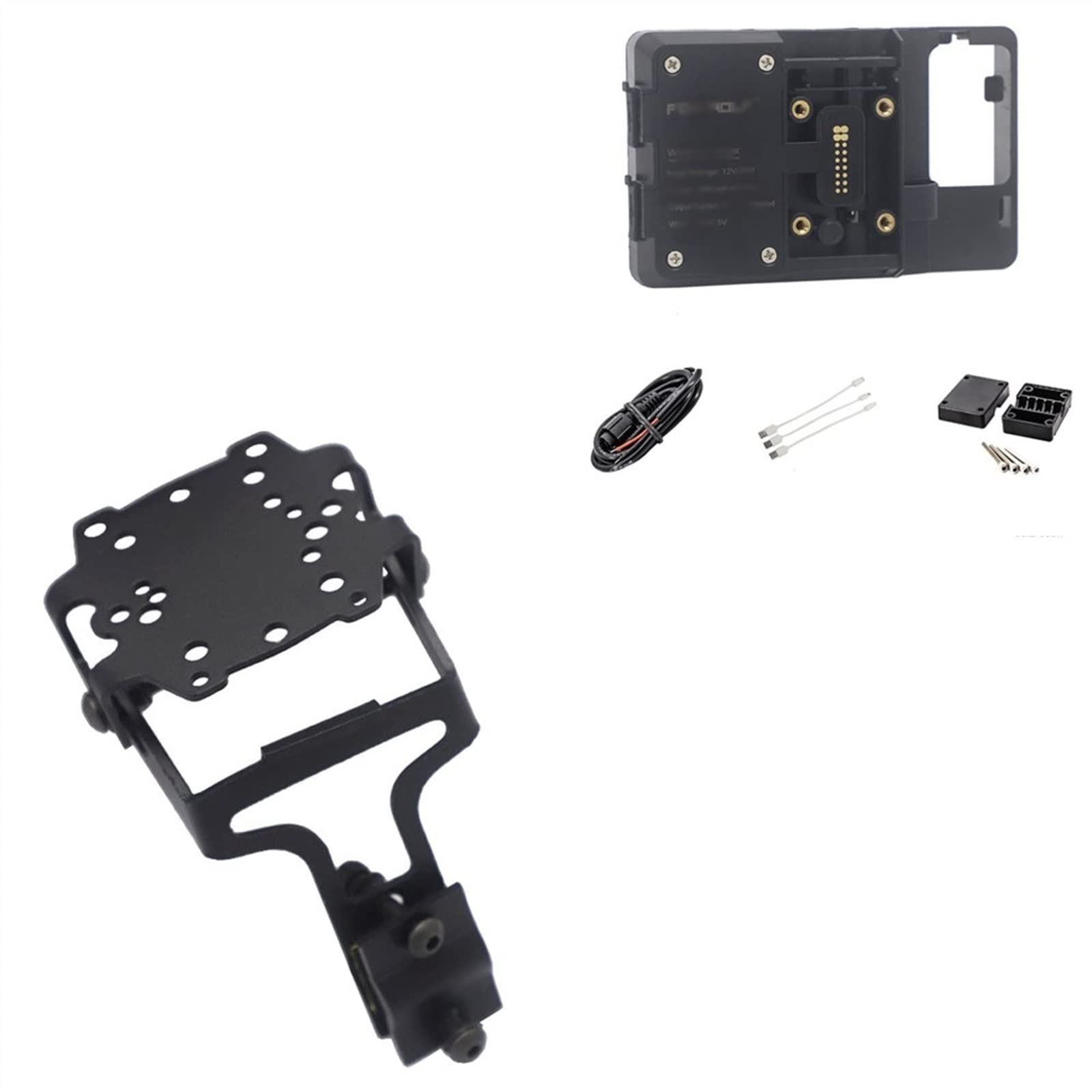 Motorradnavigationshalterung Motorrad Handy Halterung Navigation Halterung Für USB Drahtlose Ladestation Für Yamaha Für Tenere 660 XT660Z(Wireless and Bracket) von Generisch