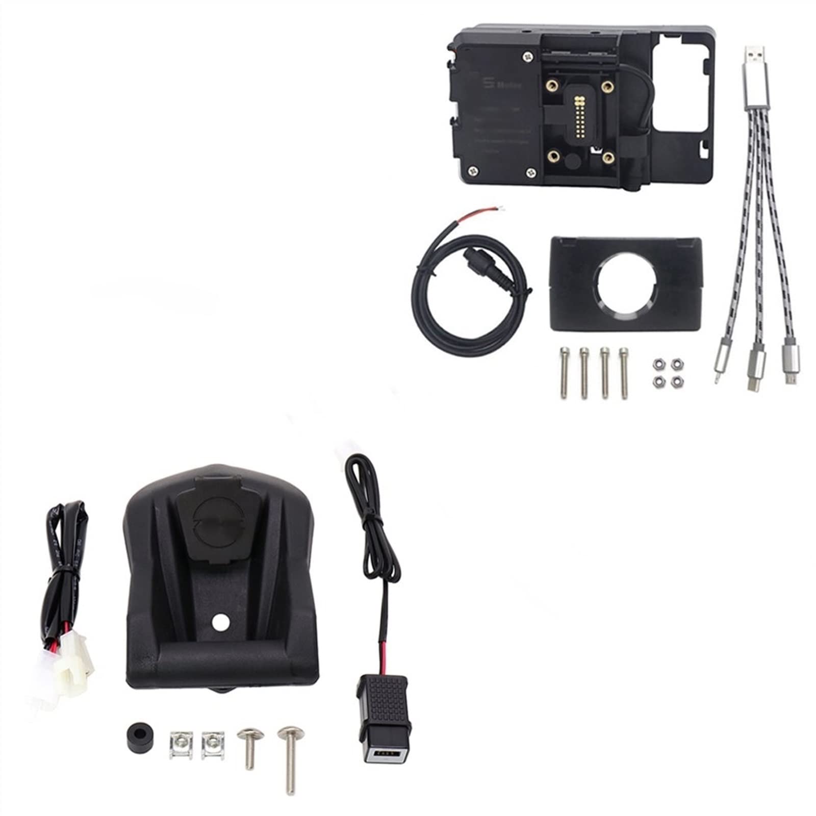 Motorradnavigationshalterung Motorrad Telefon Navigation Halterung Wireless Für USB Lade Port Halter Halterung Für Yamaha Für T-MAX 560 SX DX(22mm USB Holder) von Generisch