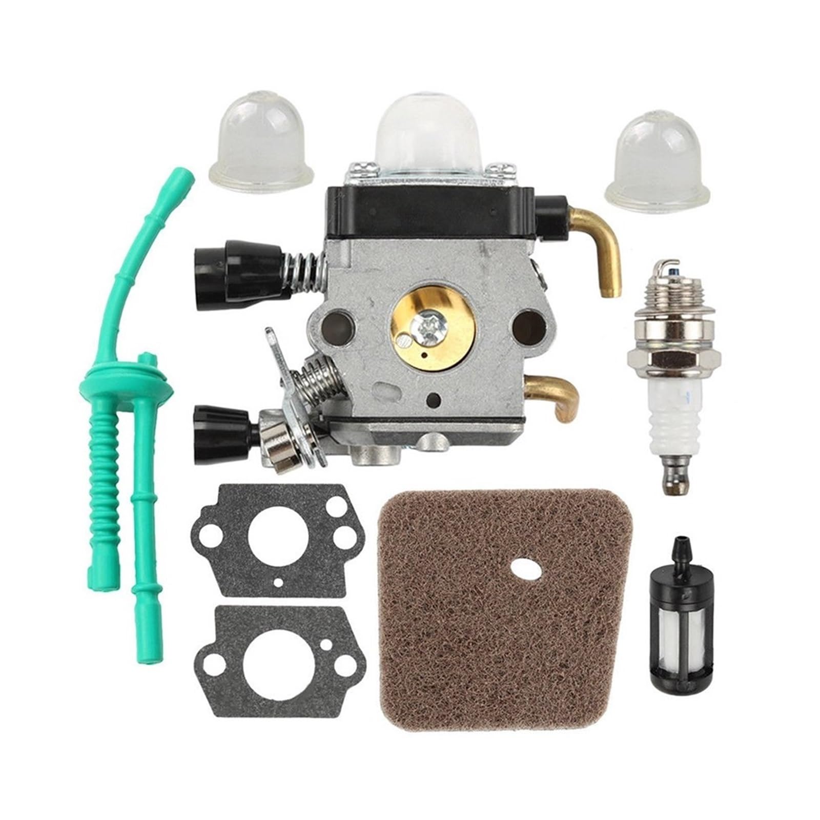 Motorvergaser Carb Rasentrimmer-Vergaser-Kit, Rasenmäher-Vergaser, Luft-Kraftstoff-Filter, Dichtung, Vergaser für STIHL FS38 FS45 FS46 FS55 KM55 von Generisch