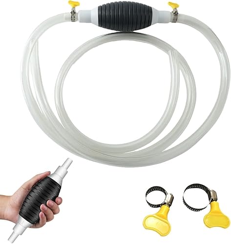 Multifunktions Flüssigkeitssauger, Handpumpe Benzinpump Umfüllpumpe Kraftstoffpumpe, Multifunction Liquid Sucker, Handpumpe Wasser mit Schlauch und 2 Schlauchschellen für Auto Boot Motorrad (1M) von Generisch