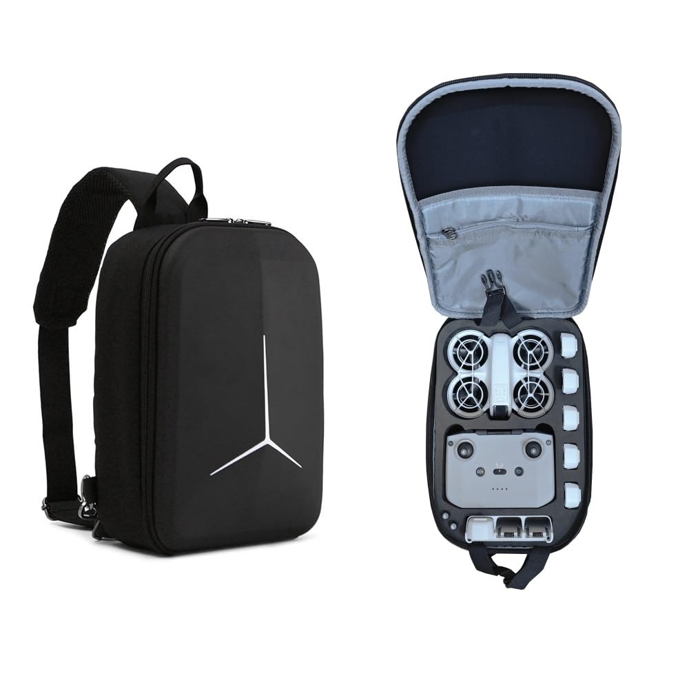 Generisch NEO Drohnen-Tasche, Aufbewahrungstasche für DJI NEO, Rucksack Umhängetasche Messenger Brusttasche für Drohne/Batterie/Ladehub/RC-N3 Fernsteuerung/Propeller und anderes Zubehör von Generisch