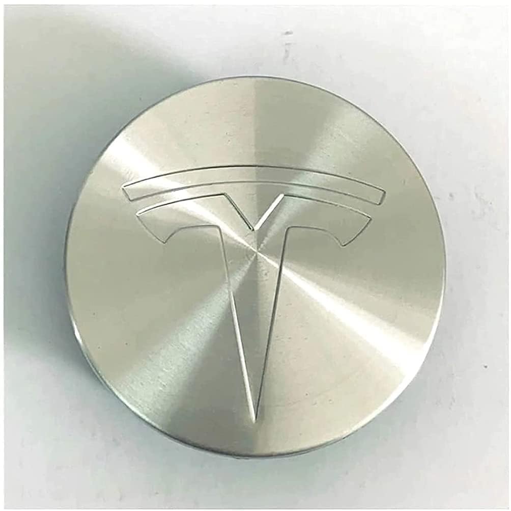 Nabendeckel 4 STÜCKE 60mm Compatible with Tesla Model X Model S Model 3 Model Y Car Rad Center Hub Cap Auto Styling Felgen Abdeckung Badge Emblem Aufkleber Radnabenkappen von Generisch