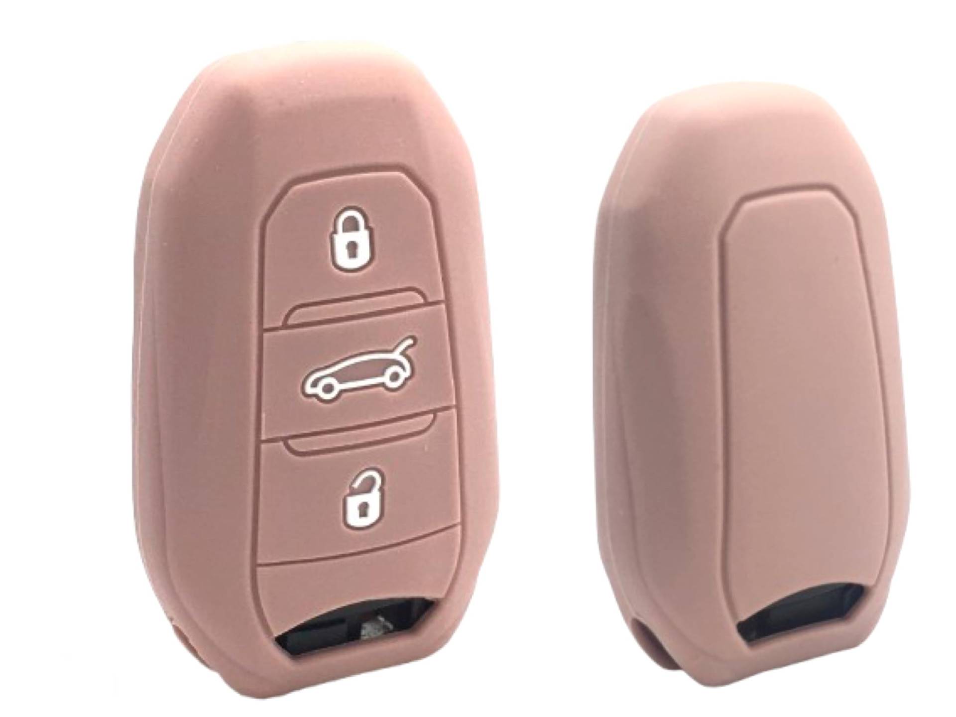 Nordecco Silikon-Schlüsselhülle für Opel Corsa F Astra L VI 70 Kennzeichen Corsa Jeep Avenger 3 Tasten Keyless Fernbedienung (Roségold) von Generisch