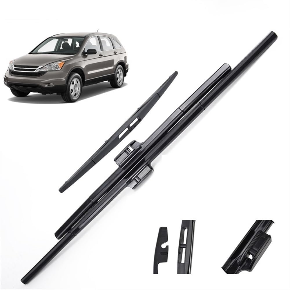 OEM-Qualität 26'' 17'' 14'' Wischerblätter für Honda CRV CR-V 2007 2008 2009 2010 2011 3 Abschnitte Scheibenwischer vorne und hinten, perfekte Passform, kompatibel mit Windschutzscheiben von Generisch