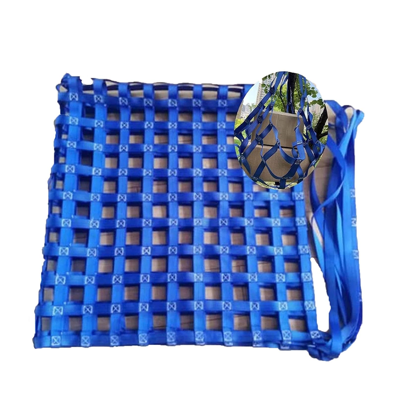 Polyester Sling Hebenetz Heavy Duty Cargo Net mit Sicherheitsgurten zum industriellen Be- und Entladen Reißfestes Material Handling Net für Garten Klettern 4m x 4m Maschenweite von Generisch