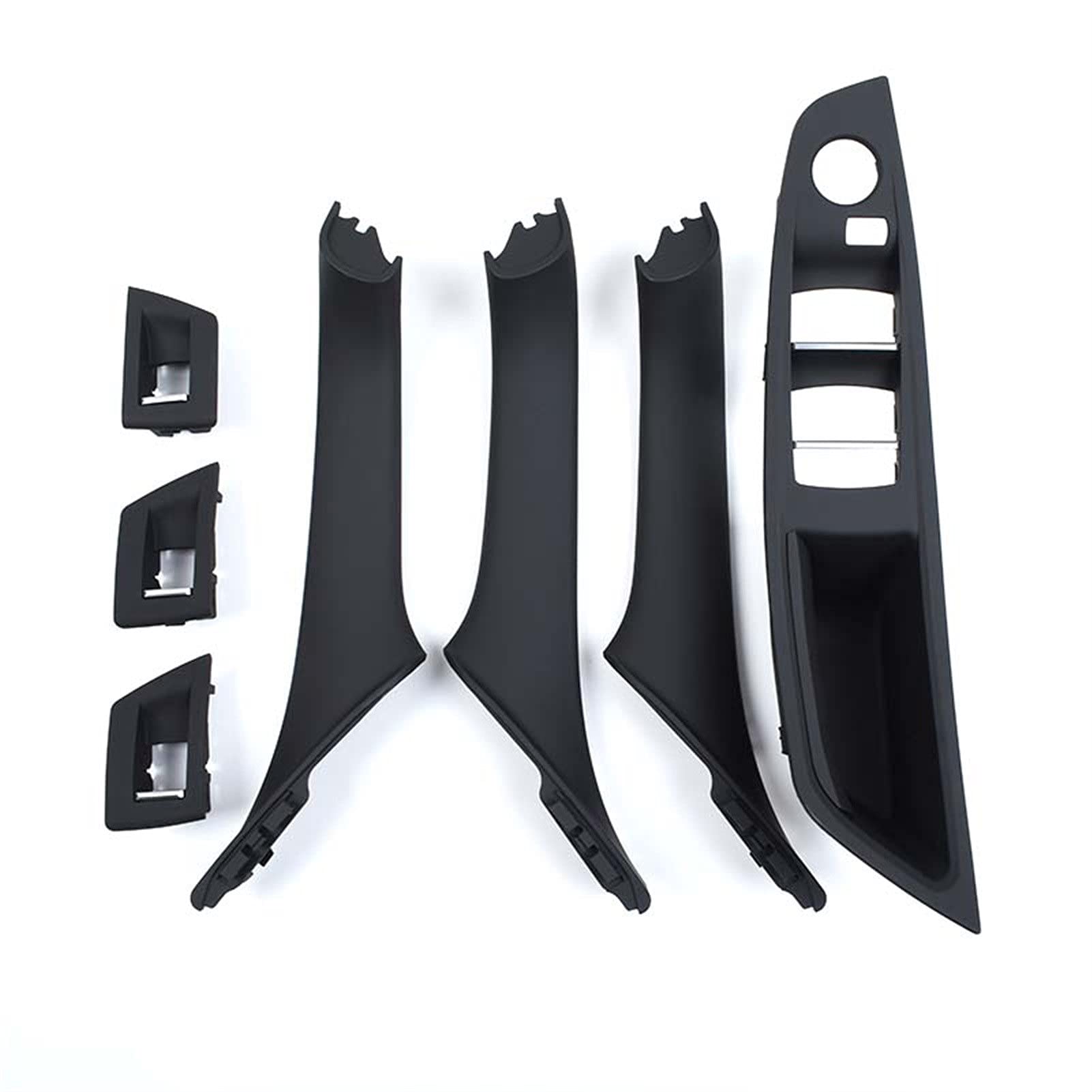 RHD Fensterschalter Panel Innentürgriff Panel Set for BMW 5er F10 F11 F18 520 523 525 528 530(Black 7PCS) von Generisch