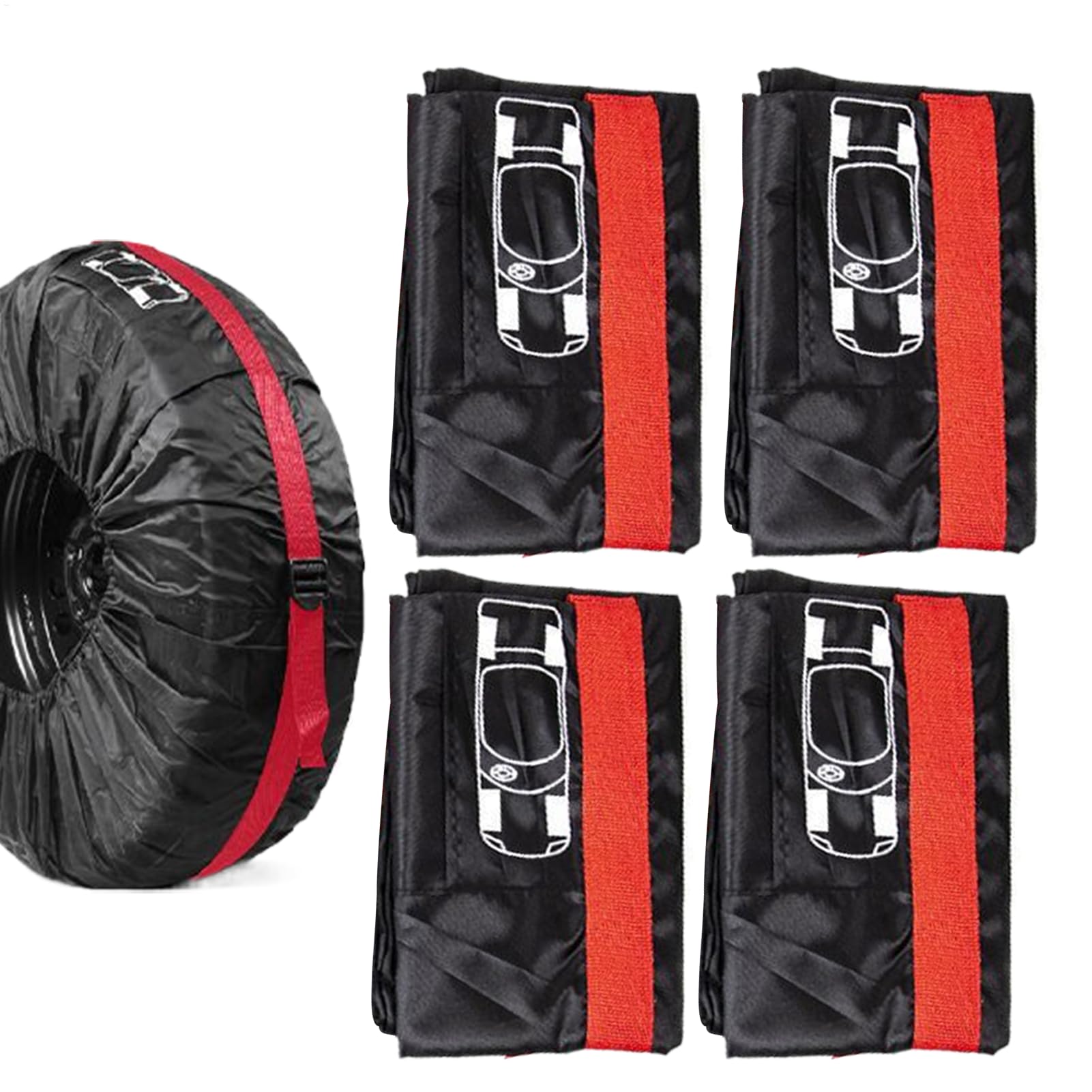 RV Resero Tire Cover, Trailer Tire Covers | wasserdichte UV -resistente Radabdeckung für Ersatzreifen,4X Automobilradschutzprotektor staubdestfierbare Handtasche für Reifen 13-23 Zoll von Generisch