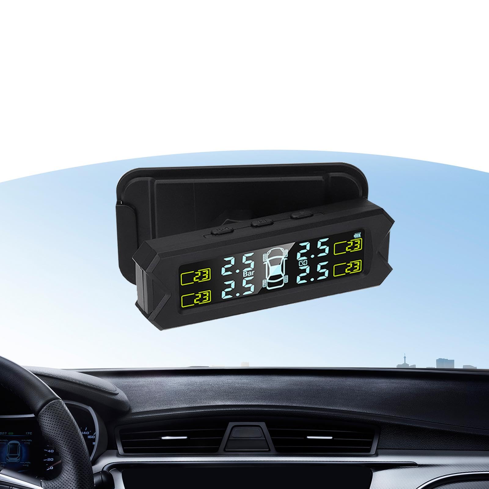 Reifendruckkontrollsystem | 08 Tpms Anhänger-Reifendruckkontrollsystem, , Solarladung, Alarmmodi, automatischer Schlafmodus, Reifenpositionsaustausch, 4 TPMS-Sensoren, LCD-Display von Generisch