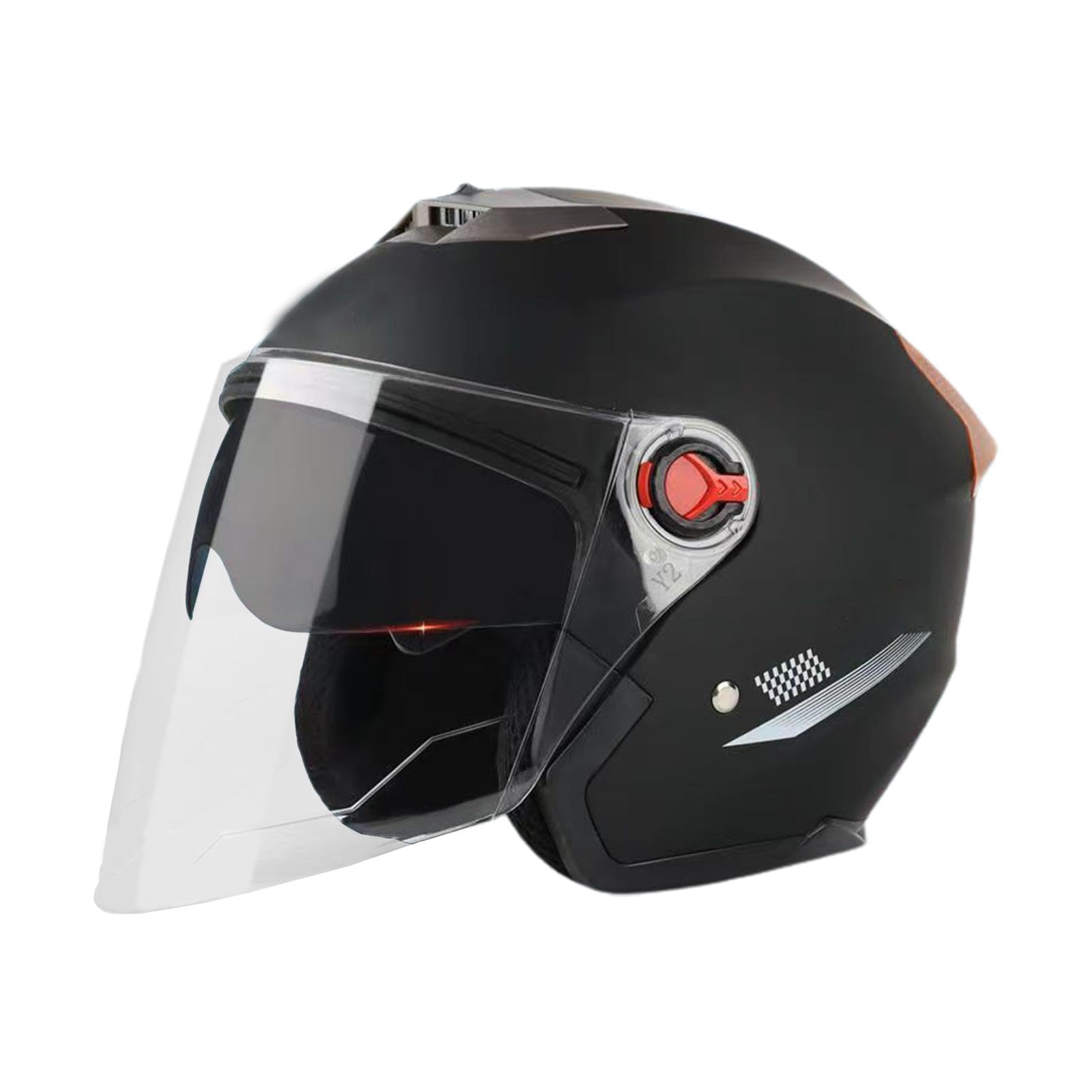 Roller Helm Mit Visier, Motorrad Helme Für Herren, Motorrad-Helmabdeckung Mit Offenem Gesicht, Moped-Motorradhelme Mit Klarem Visier, Sonnenschutz Für Damen Und Herren Gegen Wind Im Winte von Generisch