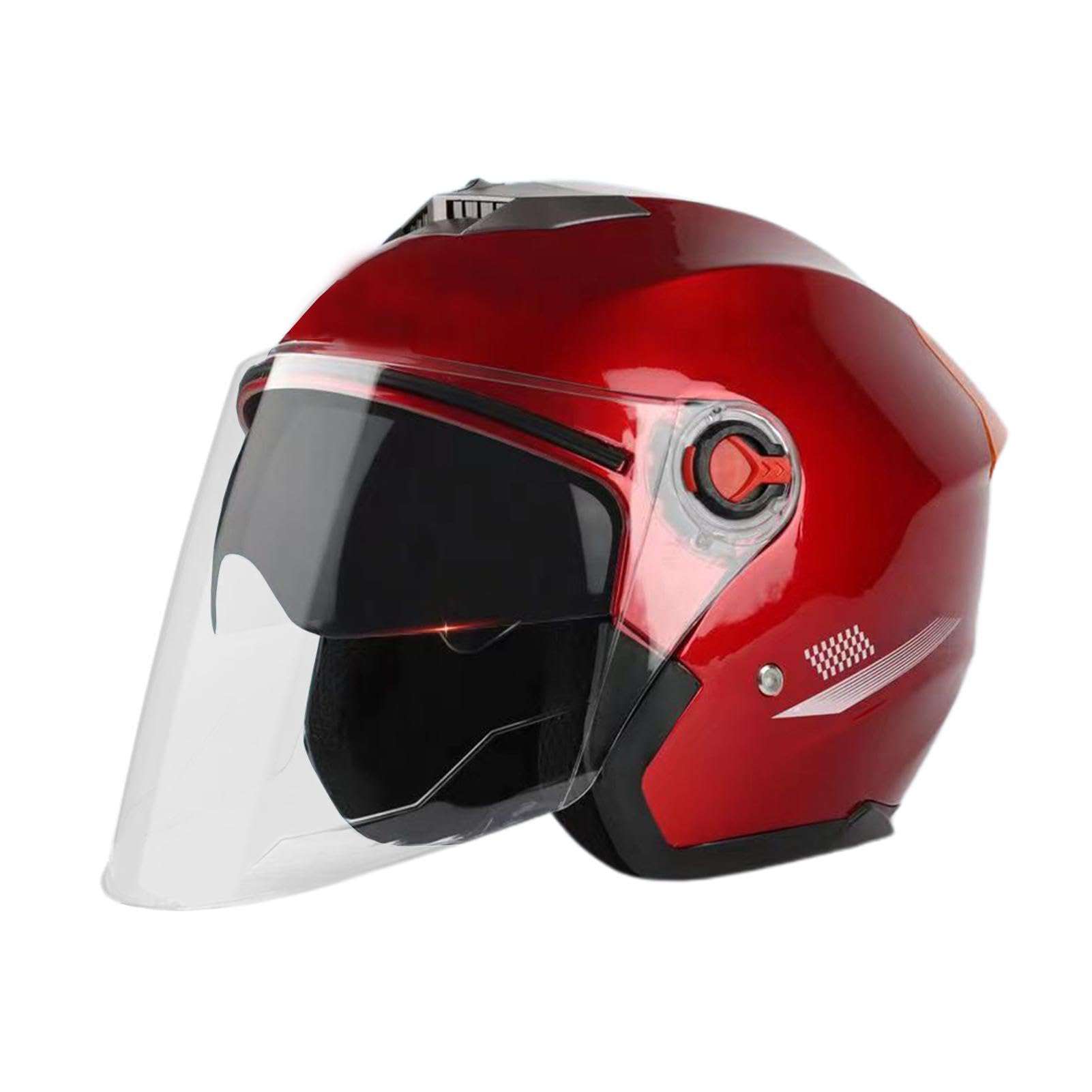 Roller Helm Mit Visier, Motorrad Helme Für Herren, Motorrad-Helmabdeckung Mit Offenem Gesicht, Moped-Motorradhelme Mit Klarem Visier, Sonnenschutz Für Damen Und Herren Gegen Wind Im Winte von Generisch