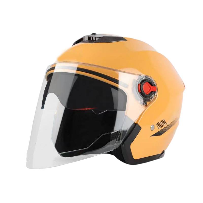 Roller Helm Mit Visier, Motorrad Helme Für Herren, Motorrad-Helmabdeckung Mit Offenem Gesicht, Moped-Motorradhelme Mit Klarem Visier, Sonnenschutz Für Damen Und Herren Gegen Wind Im Winte von Generisch