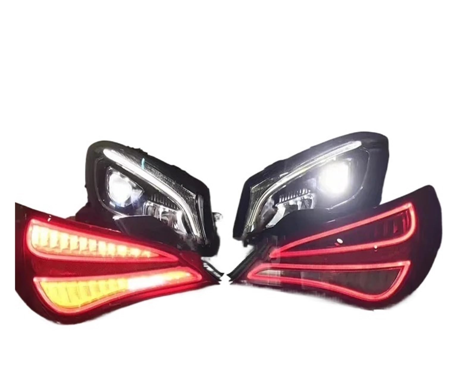 Rückleuchten des Fahrzeugs Für Mercedes für Benz W117 CLA180 CLA200 CLA260 14-18 LED-Scheinwerfer Rücklicht Angel Eyes Hallo-Lo Strahl Tagfahrlicht Schalten Sie für Signal(Tail light) von Generisch