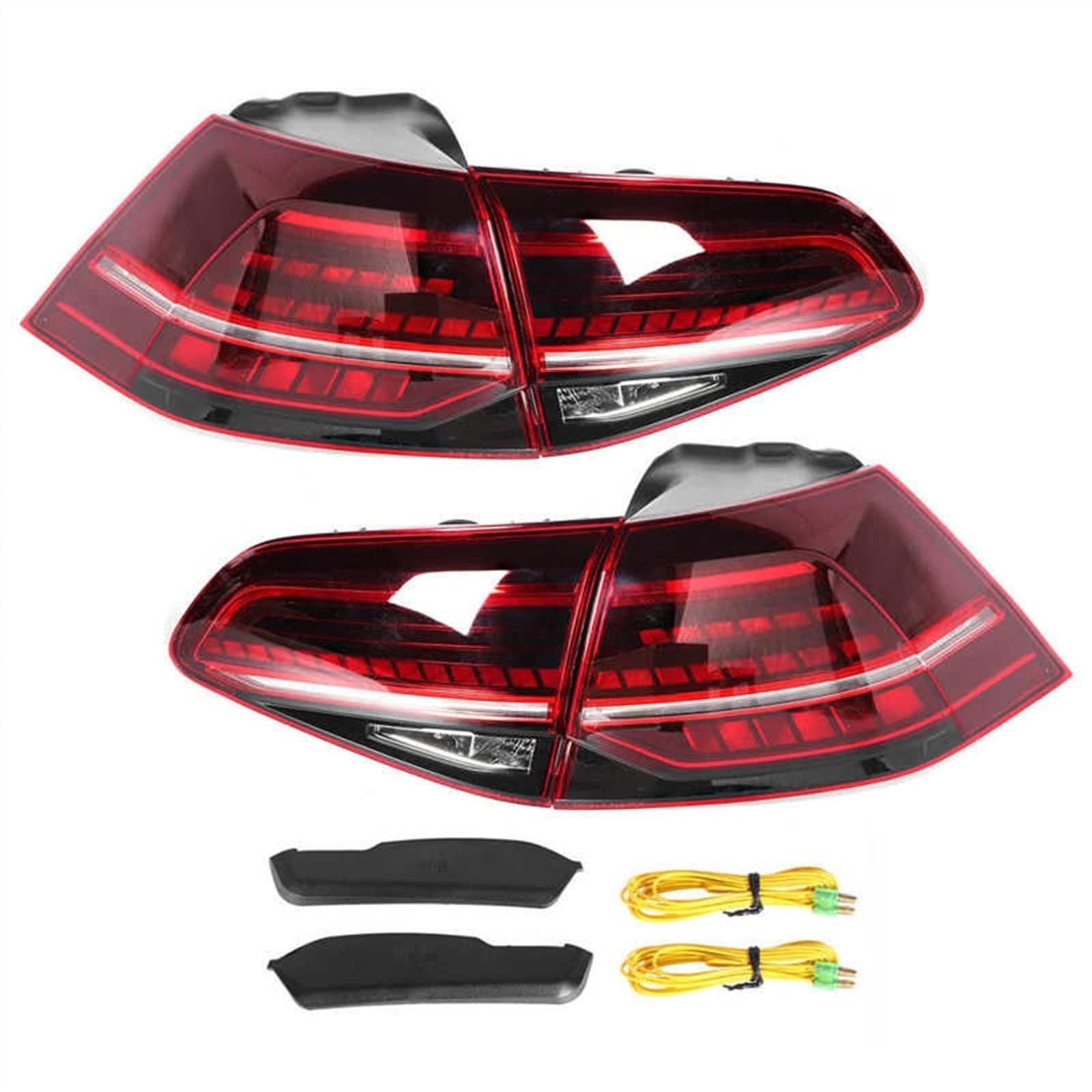 Rücklichter, Autorücklichter Für VW Für Golf MK7/7,5 GTI R 2013-2020 Auto Styling Volle Dynamische Rückleuchten Montage Blinker Dunkelrote Linse von Generisch