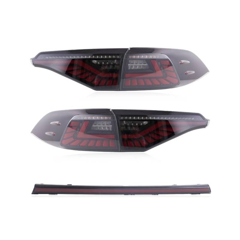 Rücklichter 2PCS Für Toyota für Corolla 2019~2021 rückleuchten für Corolla Neue dynamische Design hinten licht Bremsen + rückfahr + für Signal LED-UNIVERSAL-RÜCKLEUCHTEN(Smoke Cover) von Generisch