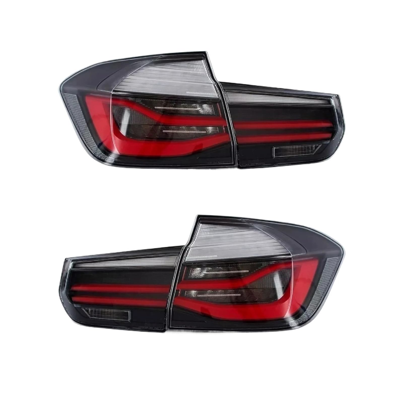 Rücklichter Bremslicht, Rücklicht-Baugruppe für BMW 3er F30 F35 F80 2014–2019, dynamische Blinker für Signalbremswarn-Reflektorlampe LED-UNIVERSAL-RÜCKLEUCHTEN(Black Red) von Generisch