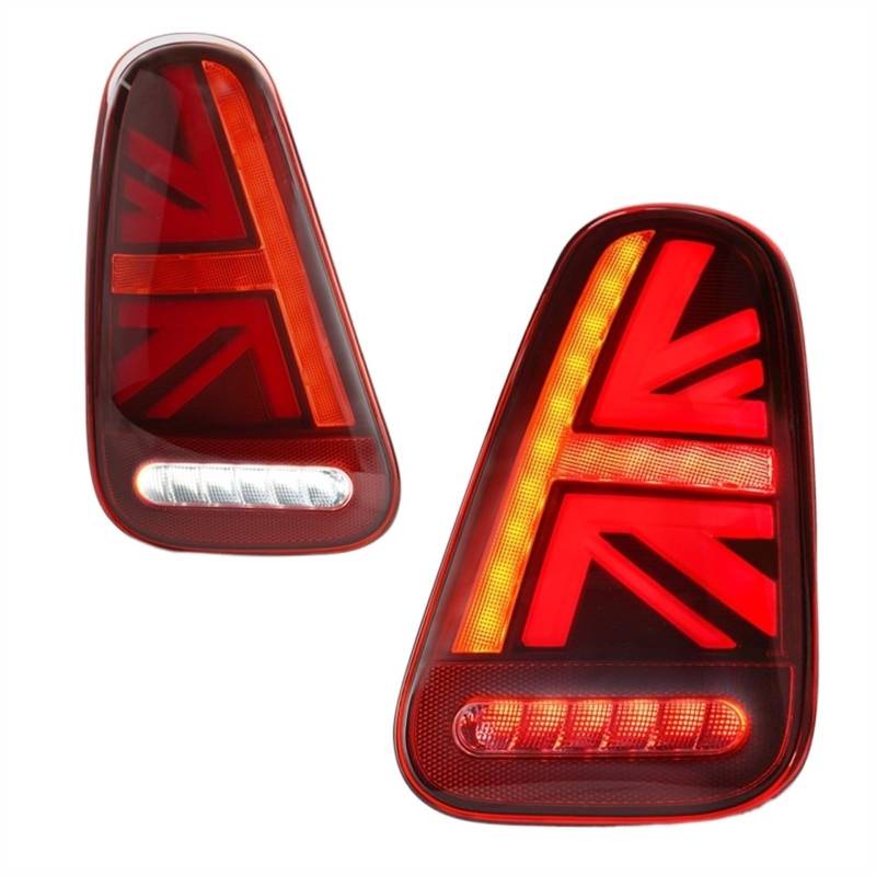 Rücklichtglas Hinten Laufende Licht Bremse Lampe Für Reverse Dynamische Blinker Für Signal Auto Rücklicht Für Mini Für Cooper R50 R52 R53(Rot) von Generisch