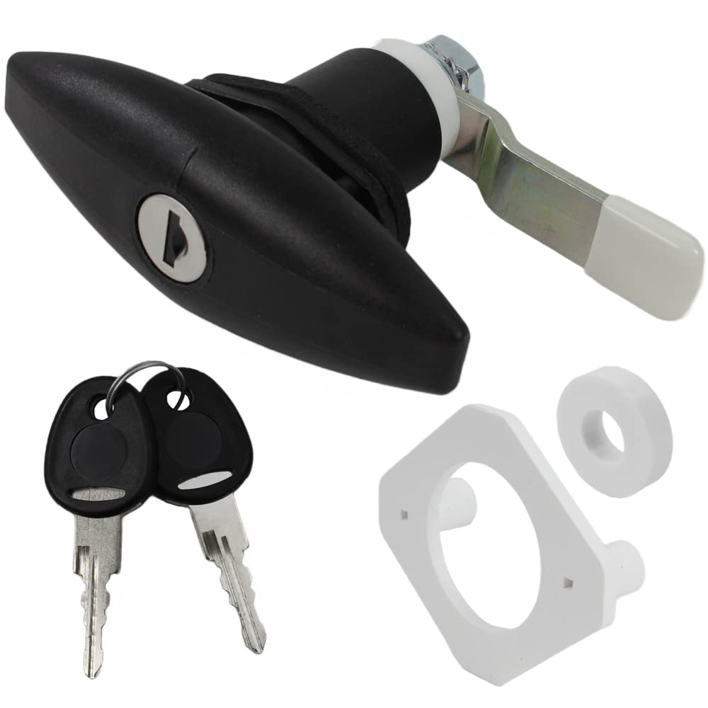 STS/FAP Push Lock Klappenschloss Ellipse Light schwarz für z.B. Serviceklappe Wohnwagen Wohnmobil Caravan Boot von Generisch