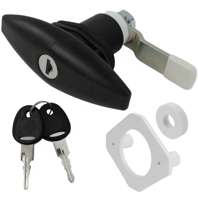 STS/FAP Push Lock Klappenschloss Ellipse Light schwarz für z.B. Serviceklappe Wohnwagen Wohnmobil Caravan Boot von Generisch