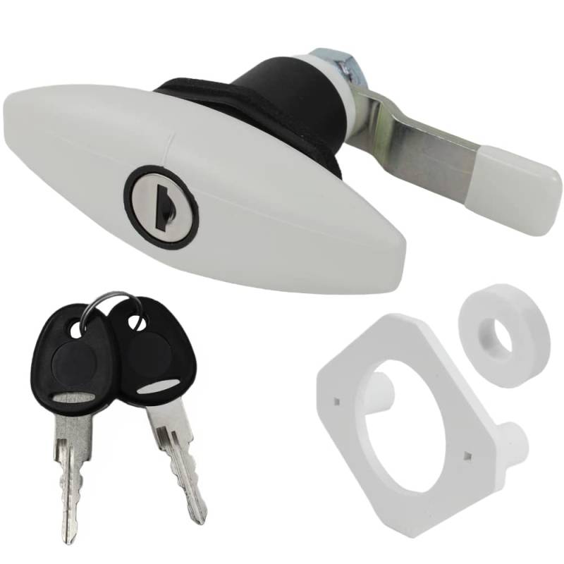 STS/FAP Push Lock Klappenschloss Ellipse Light weiß RAL 9003 für z.B. Serviceklappe Wohnwagen Wohnmobil Caravan Boot von Generisch