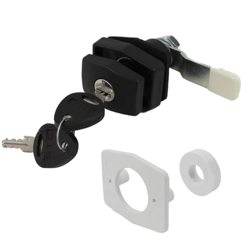 STS Push Lock Klappenschloss Hexagon in schwarz für z.B. Serviceklappe Wohnwagen Wohnmobil Caravan Boot von Generisch