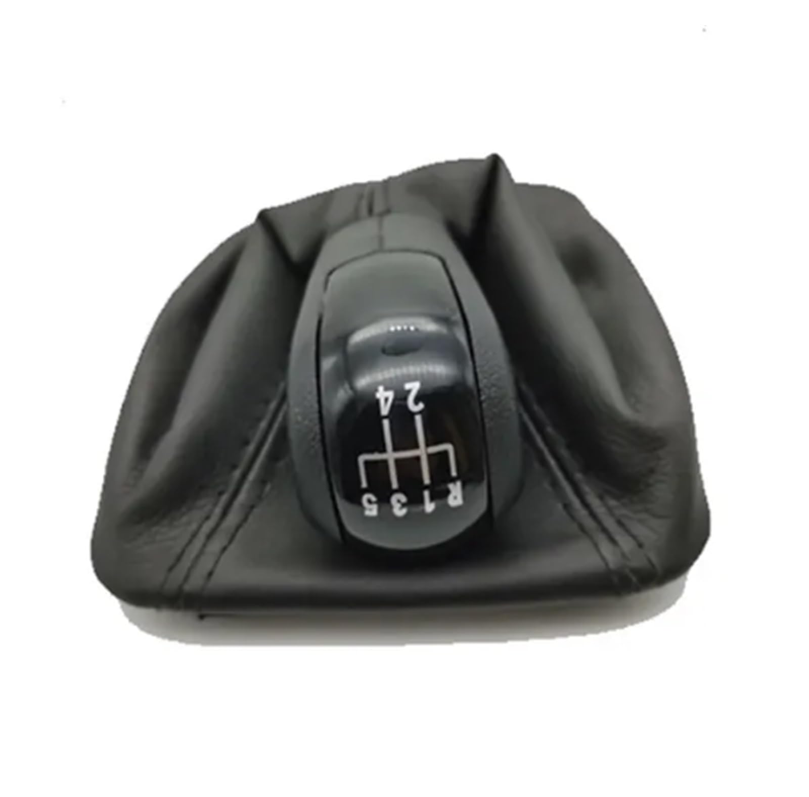 Schaltknauf Auto-Schaltknauf, kompatibel für mit für Octavia II 2 A5 MK2 2004–2010, für mit schwarzer Ledermanschette, Chromkappe(5s black) von Generisch