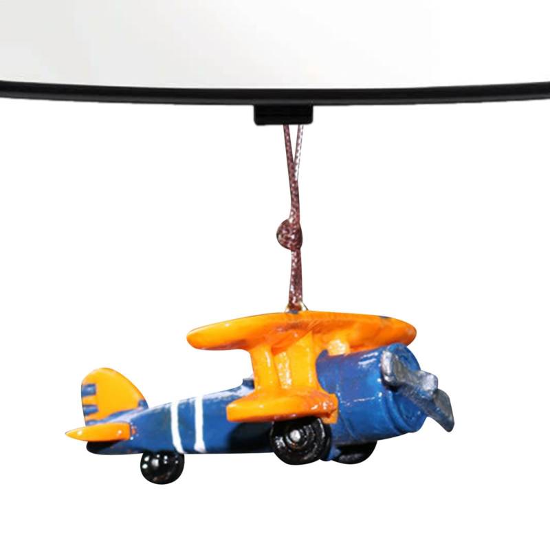 Schaukel Auto Ornament Rückspiegel Anhänger schwingendes Flugzeug Lustiges Flugzeug mit Lanyard Auto Rückspiegel Swing Auto Anhänger für Erwachsene von Generisch