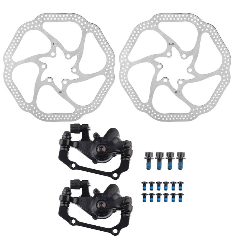 Scheibenbremssättel, Scheibenbremssattel-Sets, 160 mm, 16 x 16 x 6 Mountainbike, mechanische Scheibenbremse, Radfahren vorne und hinten, Set mit 160 mm Rotoren von Generisch