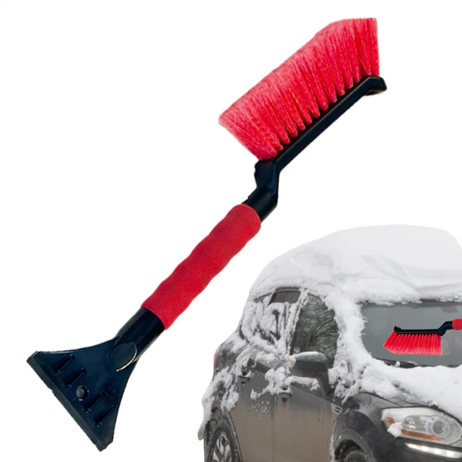 Schneebürste mit stabilem Griff, ergonomischer Schaumstoffgriff, Schneebürste, 2-in-1-Schneeentfernungswerkzeug, stabiler Fenster-Eiskratzer, All-In-Schneereiniger für Auto, SUV, Limousine, perfekt von Generisch