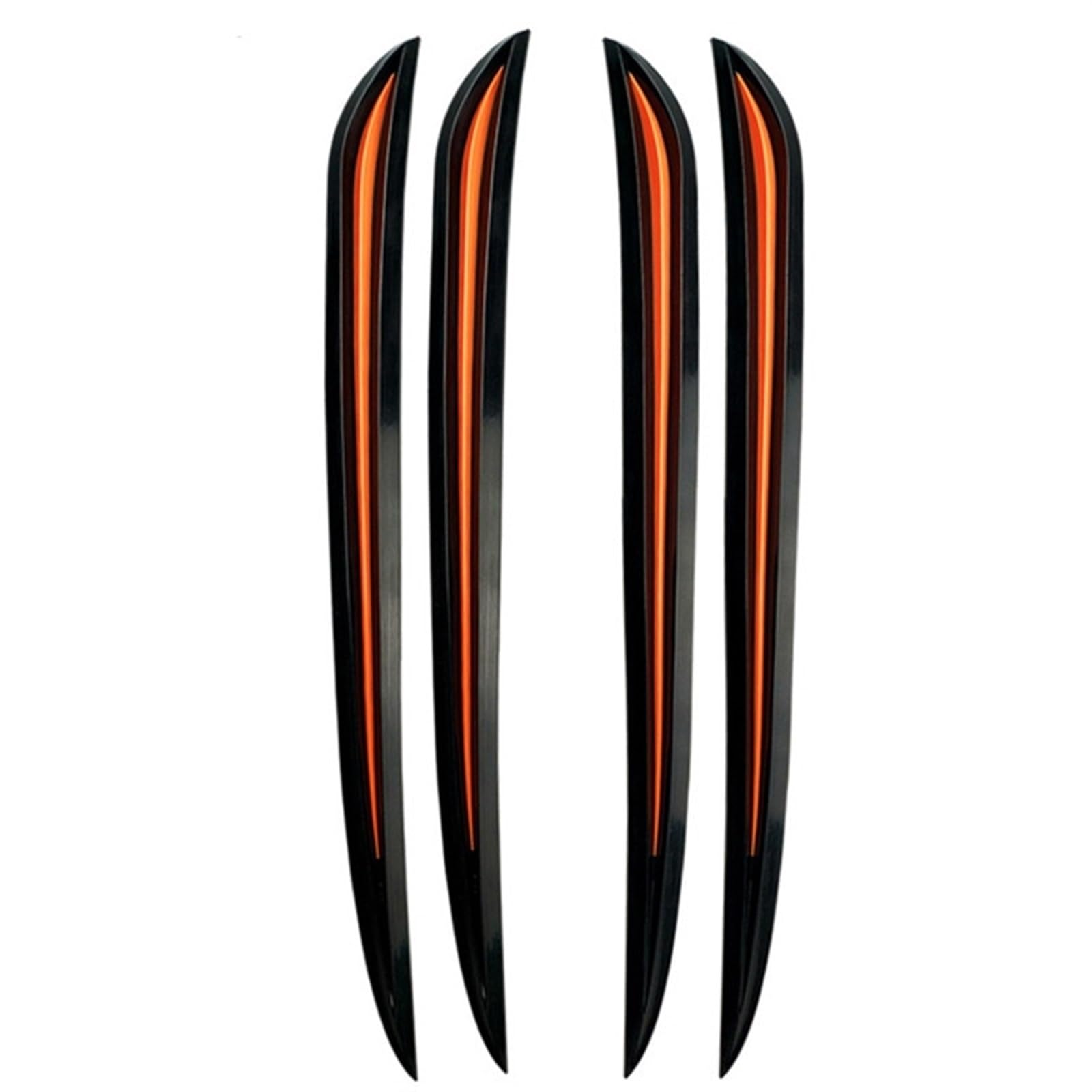 Schutzleiste für den Kofferraum-Stoßfänger Auto Stoßstangenschutz Eckenschutz Kratzleiste PVC Universal Autoaufkleber Vorne Hinten Stoßstangenschutz Klebeplatte(4PCS Black orange) von Generisch