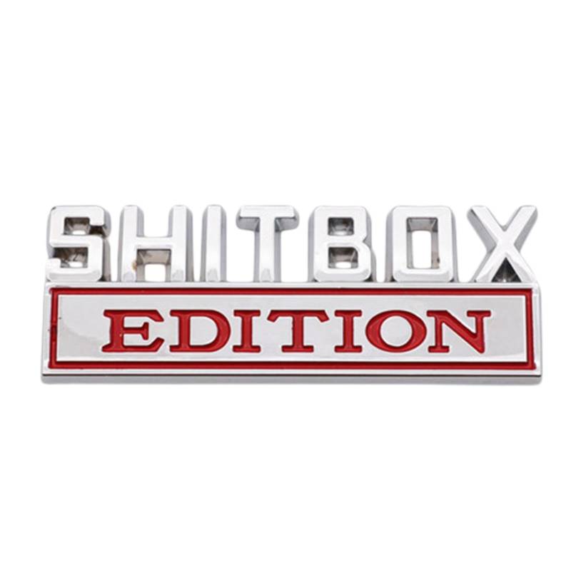 Generisch Shitbox Edition-Emblem, Autoembleme Shitbox Design | Kreative Neuheitsdekorationen, Lustige -Auto-Heckaufkleber, Selbstklebend, Dekorativ Für Autos, Kraftfahrzeuge, LKWs von Generisch