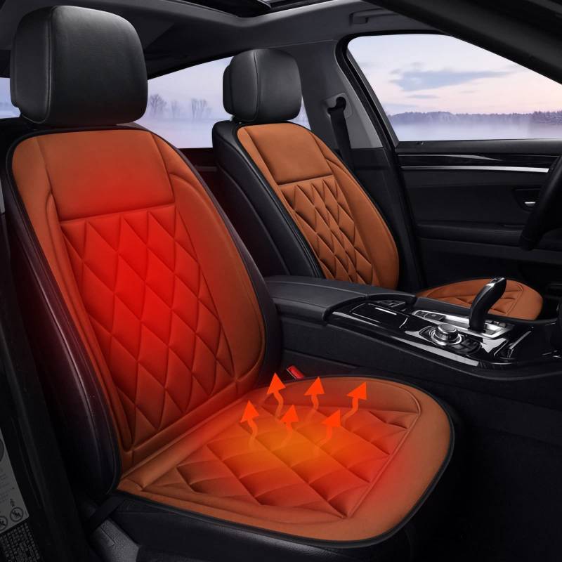 Sitzheizung Auto Heizkissen Comfort, Autositzheizung Auflage 12v Beheizbare Sitzauflage, Auto Sitzheizung,Universal Auto Sitzauflage, Schnellaufheizung Heizmatte (02-Charm Brown) von Generisch