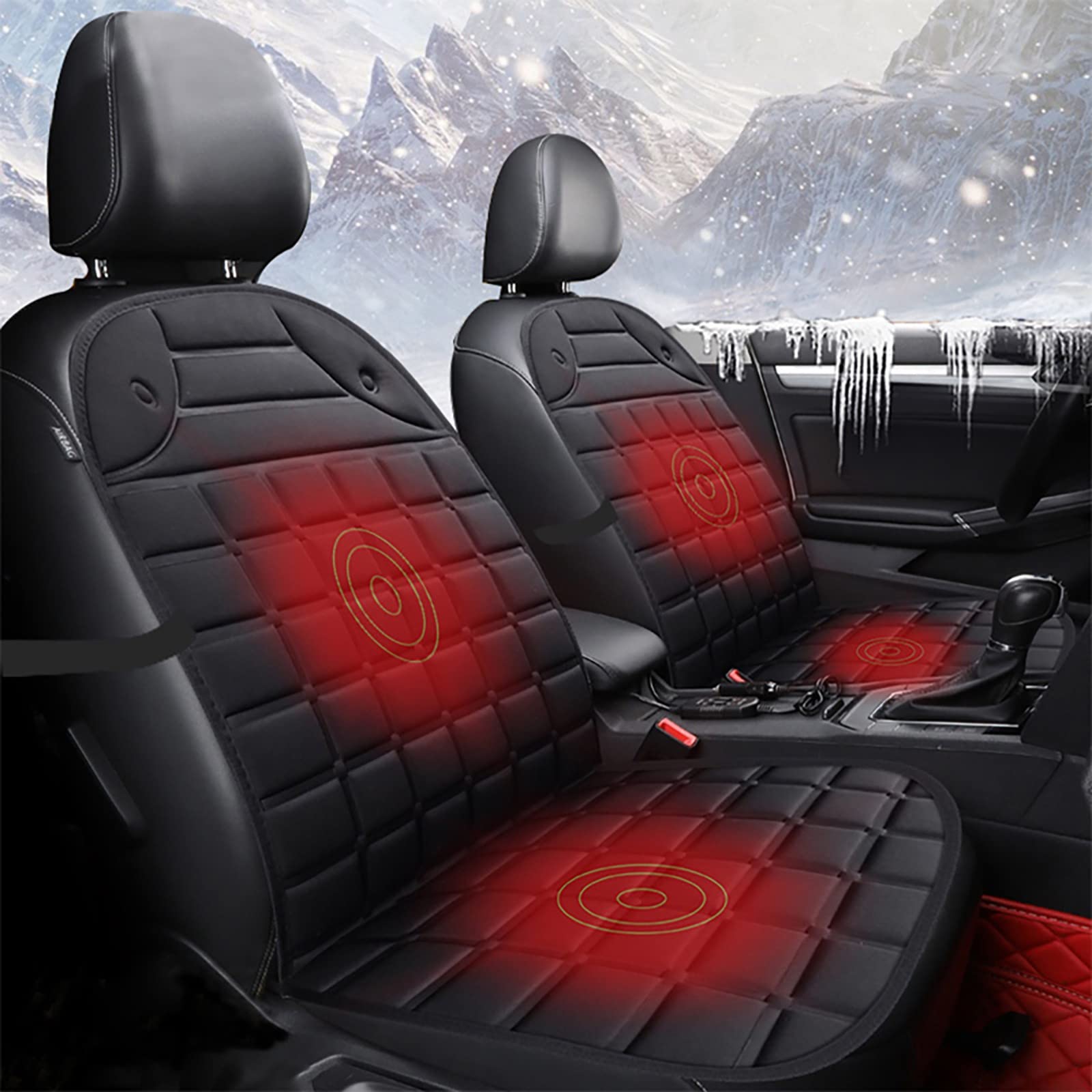 Sitzheizung Auto Heizkissen Comfort, Autositzheizung Auflage 12v Beheizbare Sitzauflage, Auto Sitzheizung,Universal Auto Sitzauflage, Schnellaufheizung Heizmatte (06-Multcolor) von Generisch