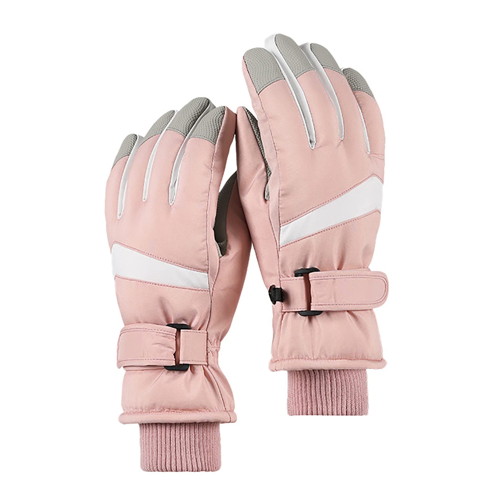 Skihandschuhe Schneehandschuhe für Damen Snowboardhandschuhe Isolierte Touchscreen Schneemobilhandschuhe für kaltes Wetter Winddicht Warm Skihandschuhe mit Tasche Herren Arbeitshandschuhe Groß (Rosa, von Generisch