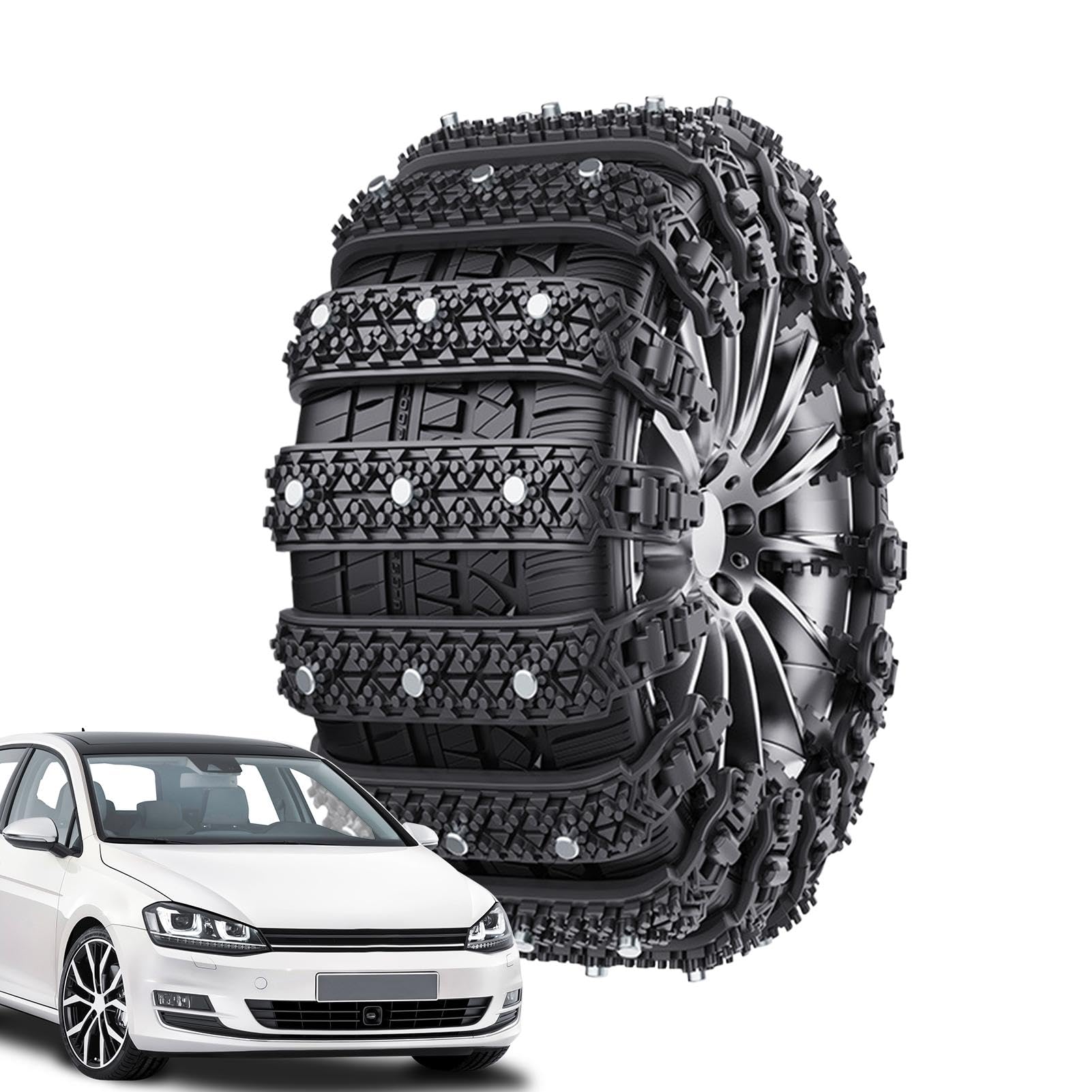 Snow Chains for Car, 10x Tire Snow Chain Anti Skid for Car, 86cm Adorable Stormy Weather Icy Roads Driving Security Tires Traction Wheel for Minivan, Caravan von Generisch