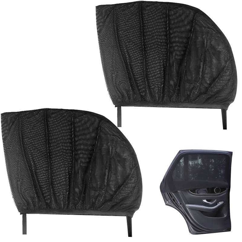 Sonnenschutz Auto, 2 Stück Sonnenschutz Auto Baby, Schwarz Sonnenschutz Auto Kinder, Auto Sonnenschutz, Sonnenschutz Auto Baby Universal Netz für UV-Schutz, Schützt Baby, Kinder und Haustiere von Generisch