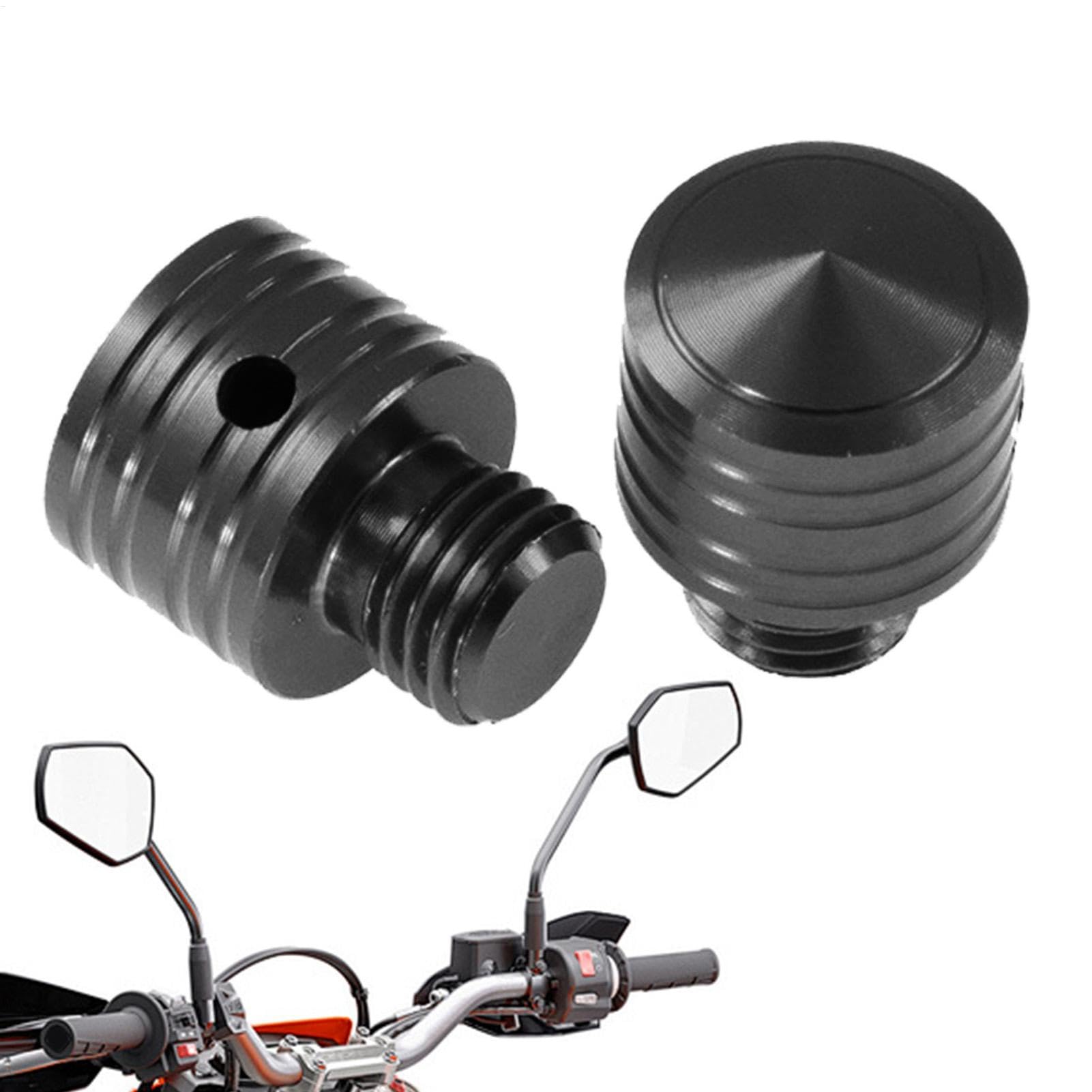 Spiegellochstopfen, Motorradspiegelschraube | 2x Spiegelschraubenschrauben für Motor,Rostfleisches wasserfestes Aluminium -Powersport -Werkzeug für ATV und Fahrräder von Generisch