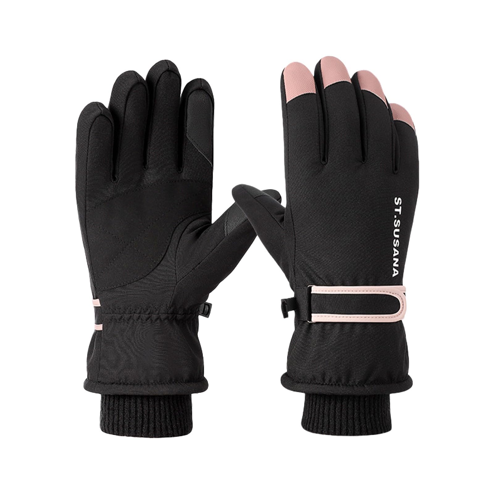 Spitzen Handschuhe 𝐖eiß Skihandschuhe, wasserfeste Touchscreen-Snowboard-Handschuhe, warme Winter-Schneehandschuhe für kaltes Wetter, passend für Männer und Frauen Fingerlinge (BK2, One Size) von Generisch