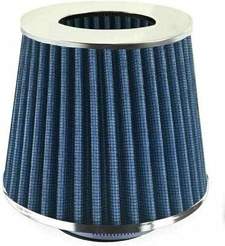 Sportluftfilter Auto Luftfilter Konisch Universelle Passform 3 Adapter Farbe Wählbar (Blau) von Generisch