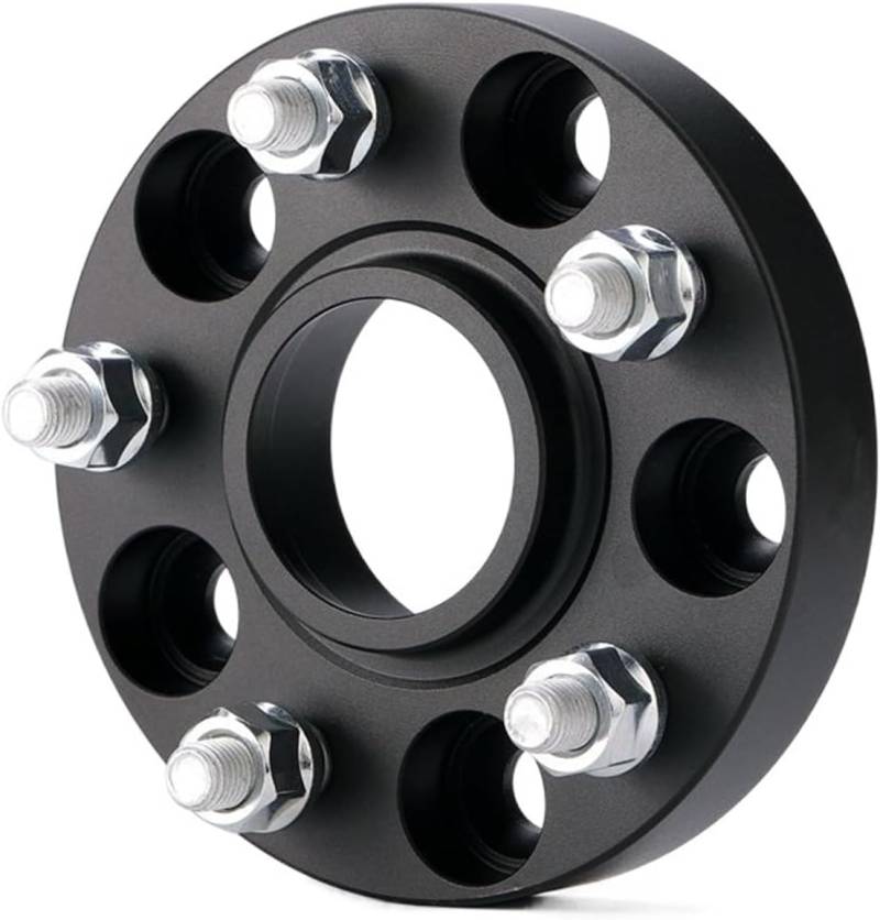 Spurverbreiterung Spurverbreiterung Adapter PCD 5x105 CB 56,6mm Für Chevrolet Für Cruze Für Avco Für Bolzen 2 Stück (1 Paar) Spurverbreiterungen(Black Spacer 25mm) von Generisch