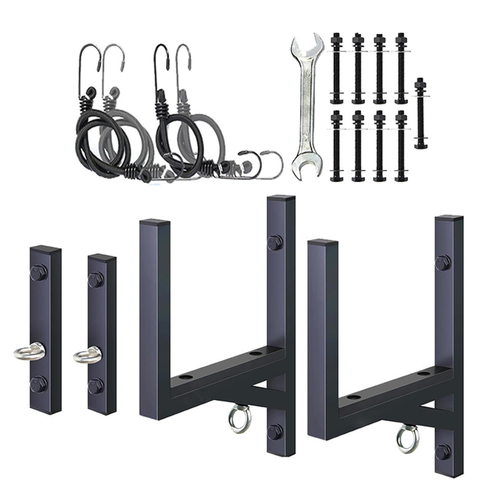 Stahl-Leiterträger für Anhänger, verstellbarer Anhänger-Leiterträger,Verstellbares Leiter-Rack-Set, Seitenmontage-Rack-Set - Robustes Aufbewahrungsregal für Anhängerzubehör mit Gummipolstern für offen von Generisch