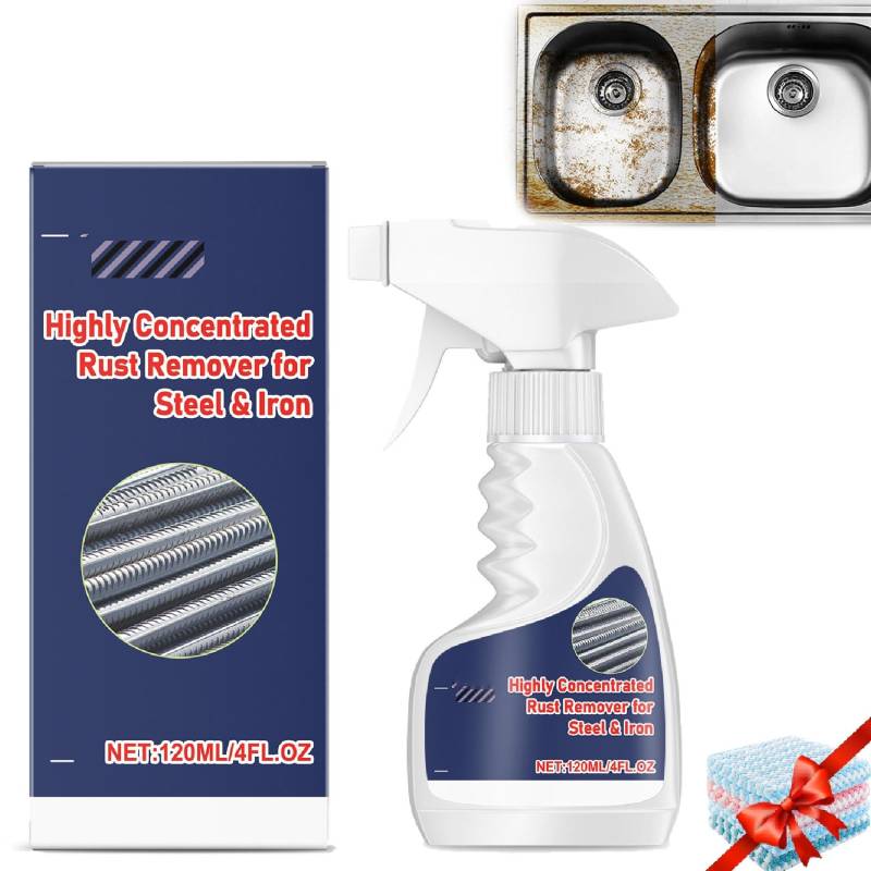 Starkes Rostlöser Für Metall, Hochleistungs-Metall-Rostentferner, Leistungsstarker Rostlöser Für Stahl, Entfernt Effektiv Rost Von Metalloberflächen, Rostumwandler Spray, Rapid Rust Remover (120ml) von Generisch