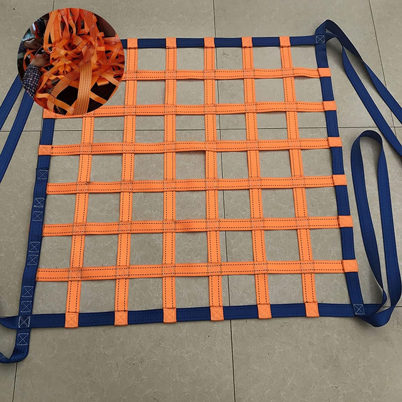 Strapazierfähiges, flaches Nylon-Hebenetz, Sicherheitsnetz für Outdoor-Klettern und Transporter, starkes Tragfähigkeitsmaterial mit anpassbarer Größe (4 x 4 m Masche, 20 cm) von Generisch