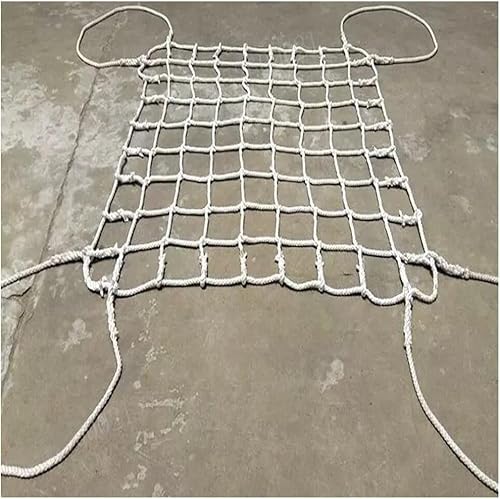 Strapazierfähiges Nylon-Gepäcknetz mit Griffgurten, Sicherheits-Hebenetz für Autodach, Garten, Klettern und Ladungsabdeckung, flaches Hebenetz mit Spanngurten aus Nylon (2 x 2 m/Netz, 12 cm, Belastung von Generisch